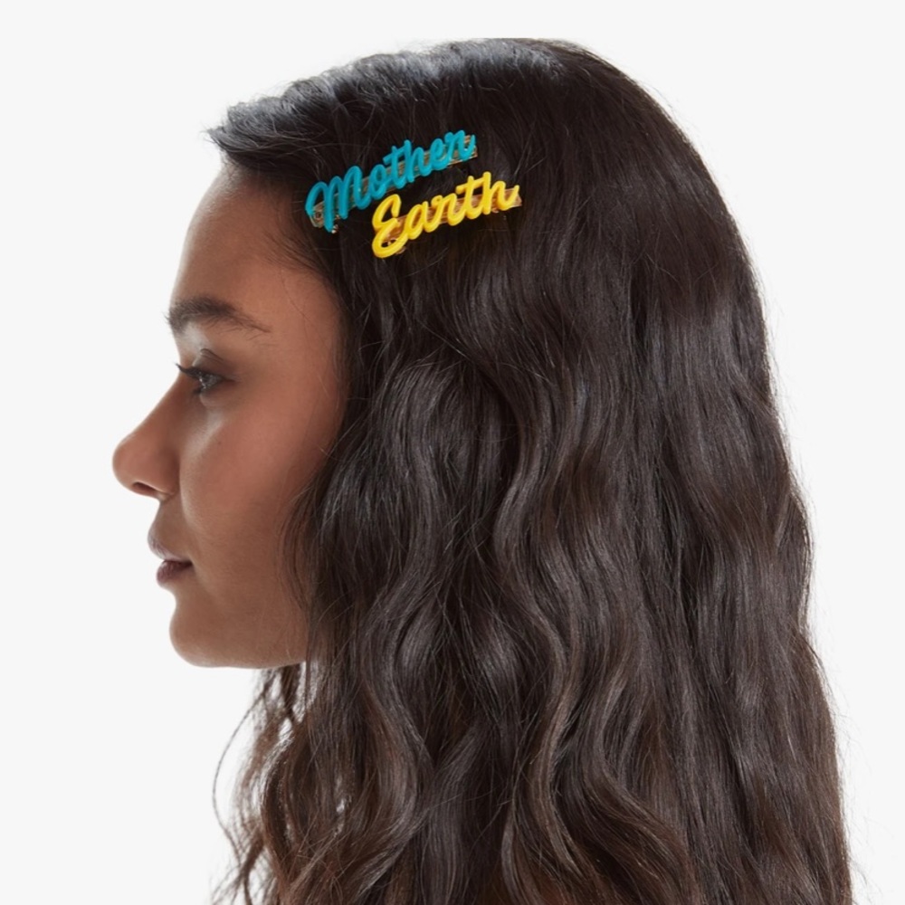 The Barrette Mother Earth Barrette Set Teal Mustard New